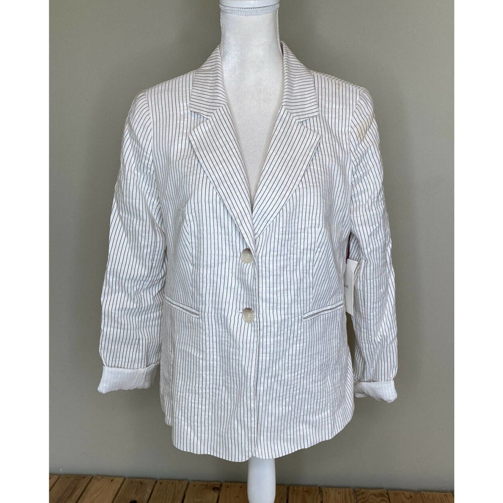 NWT LEWIT Women’s Button Up Striped Blazer Size 12